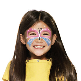 Completed easter butterfly face paint guide