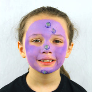 Step two, adding lilac to paint whole face.