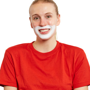 Sponge a white base around the mouth and the cheeks.