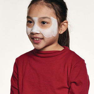 Step one, showing the start of creating white base to paint nose, ears, and cheeks.