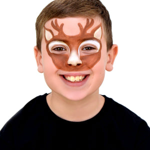 Step two, Using white paint for the ears, eye gap, and nose, and blending the nose upwards.