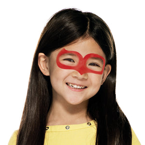 Step one, showing the start of creating red mask around eyes.