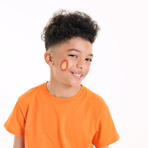 Step one, create the Spider's body using Bright Red, Bright Orange and Bright Yellow paints.