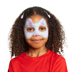 Add a pink nose and ears using a brush or a pink crayon.