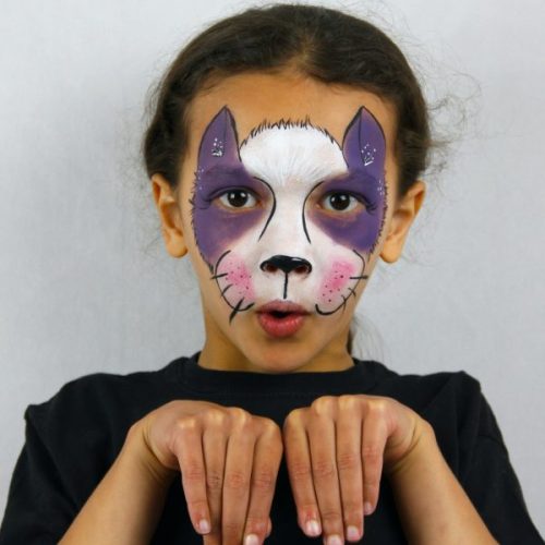 pintura facial gato halloween