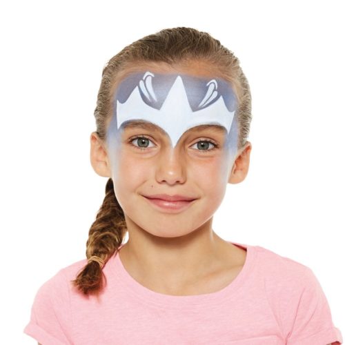girl with step 2 of Ice Princess face paint design