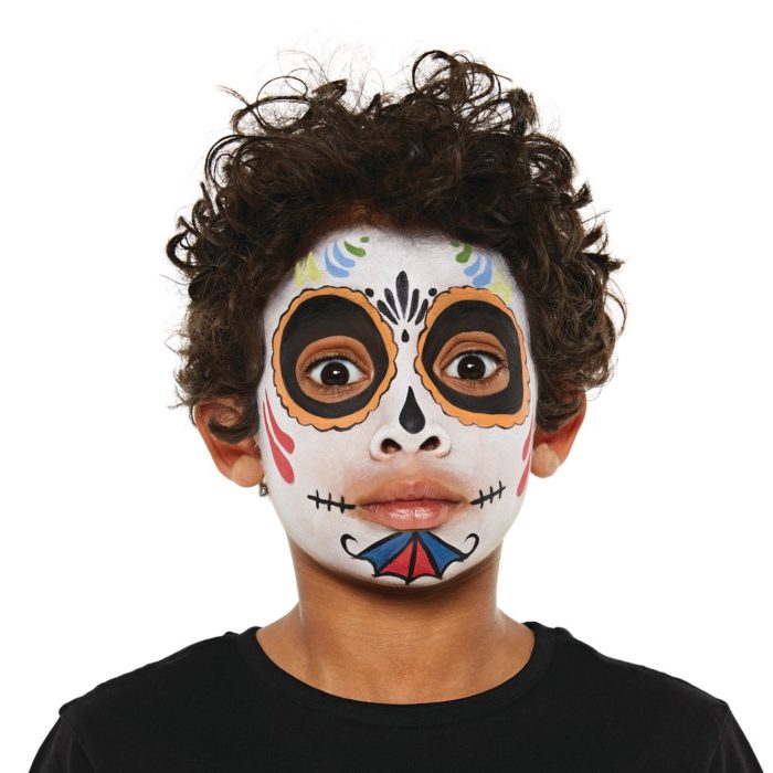 Boy with Sugar Skull face paint design