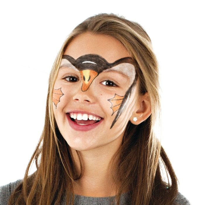 girl with Penguin face paint design