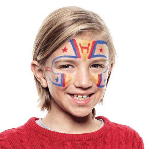 Boy with Superhero face paint design