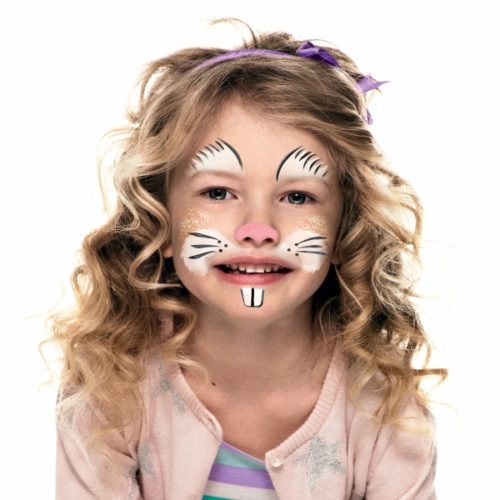 Girl with Bunny face paint design
