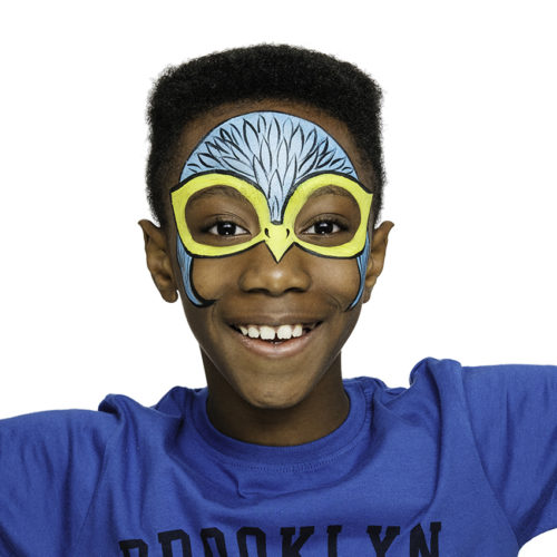 Boy with Falcon Wing face paint design