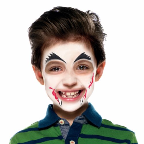 Boy with Vampire face paint design