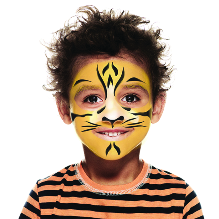 Boy with Tiger face paint design