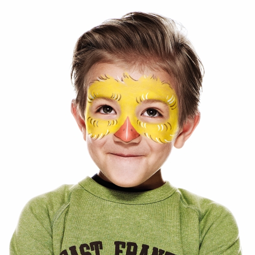 boy with Chick face paint design