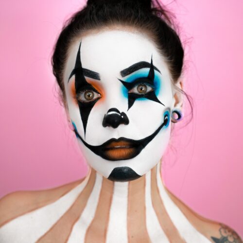 step 2 of Halloween Clown Makeup design