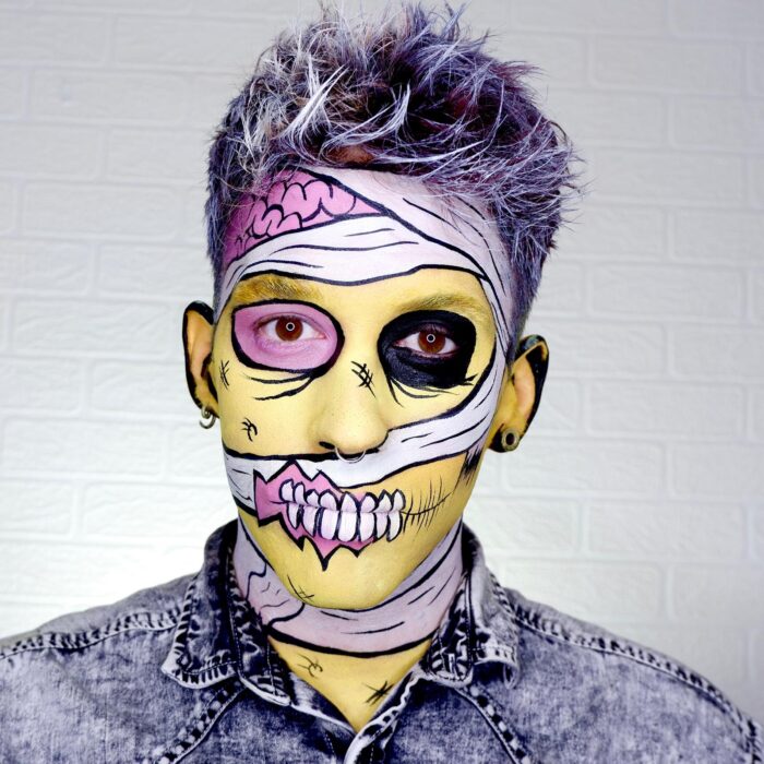 Pop Art Zombie Halloween Makeup design
