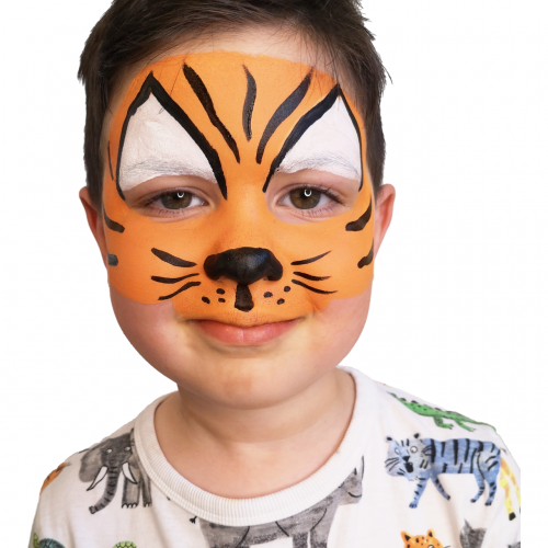Easy Tiger Face Paint Guide - perfect for beginners | Snazaroo