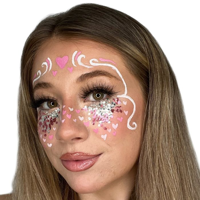 Develish Pink Face Paint Tutorial, Halloween Face Art