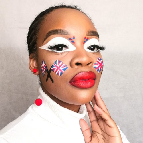 Union Jack Flag Face Paint design