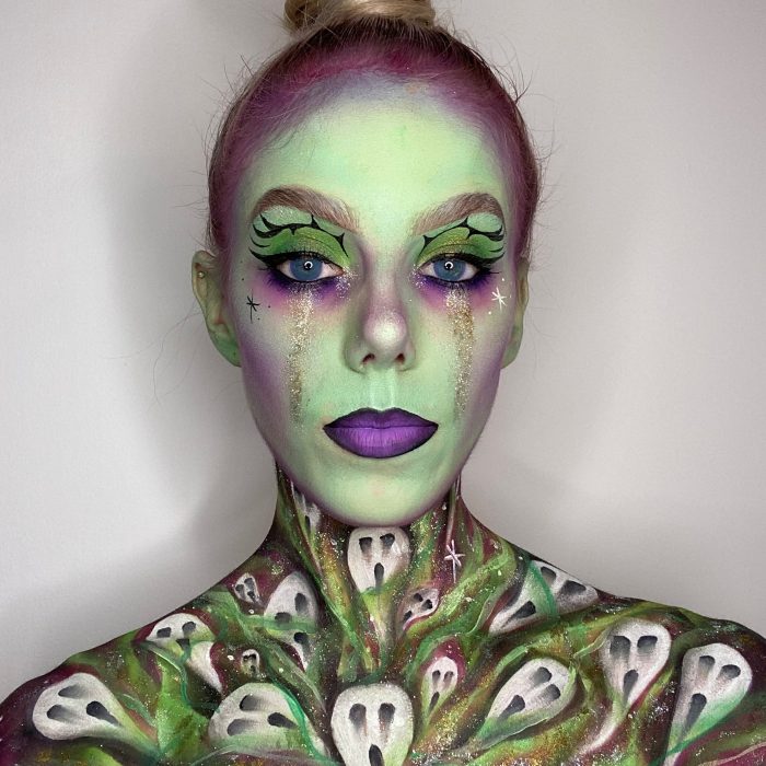 Green witch adult halloween makeup