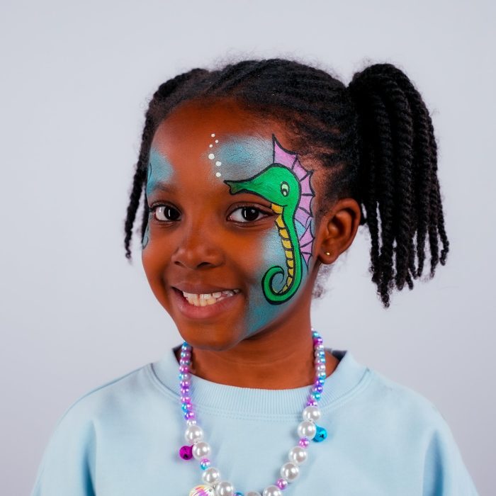 Sea horse face paint design