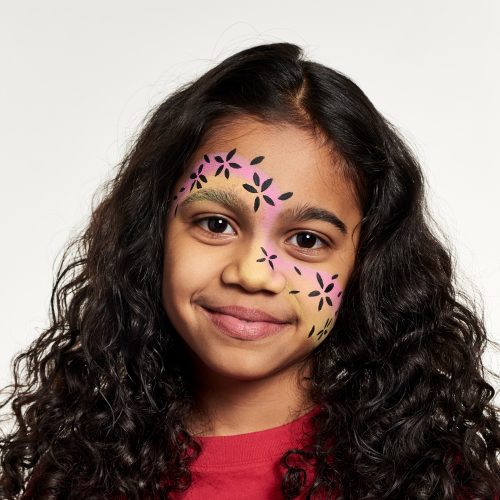 Flowers Face Paint 3 Step Guide