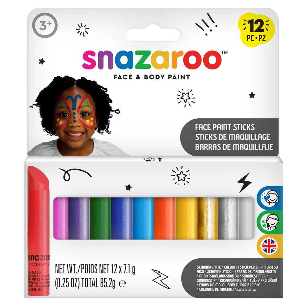 Face Paint Crayon Sticks 12 Pack