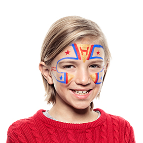 Boy with Superhero face paint design