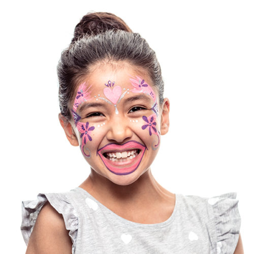 girl with Toothy Fairy face paint design