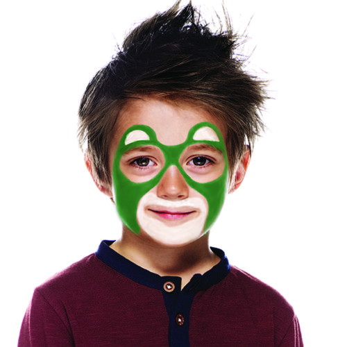 Boy with step 2 of Bear face paint design