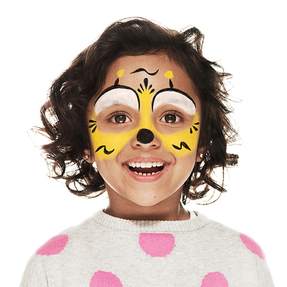 girl with Bee face paint design