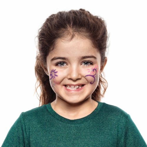 girl with Flowers face paint design