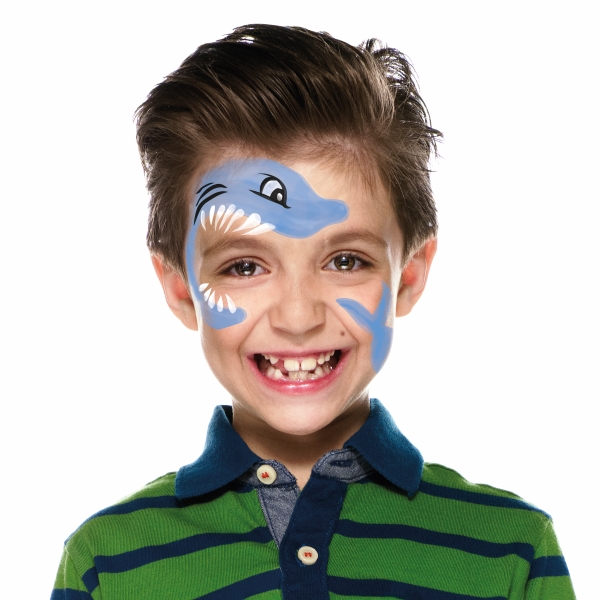 Boy with Shark face paint design