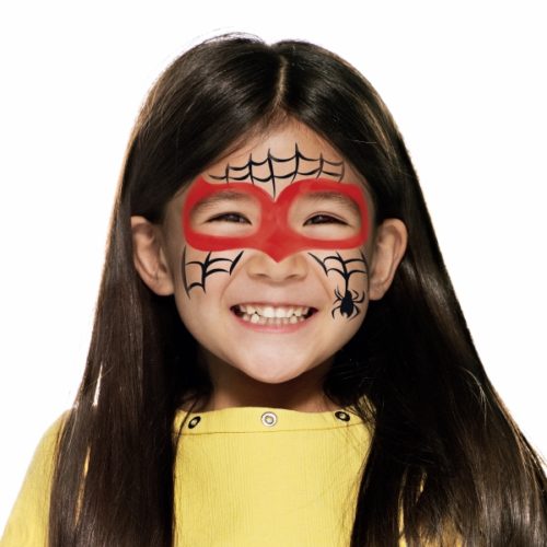 girl with step 2 of Red Spider paint design