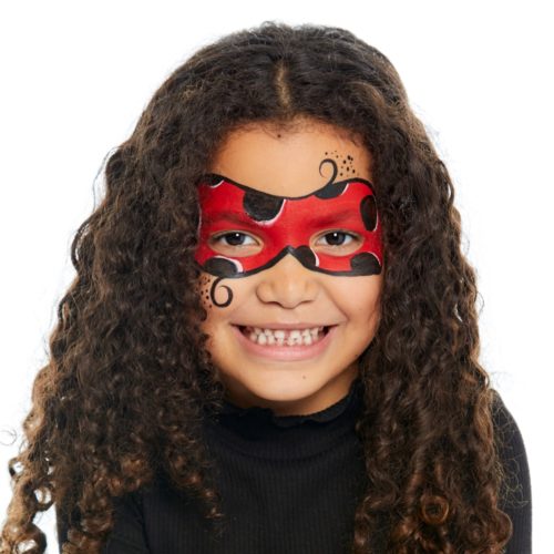 girl with Ladybird face paint design