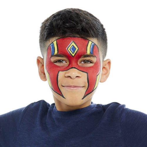Boy with Super Warrior face paint design
