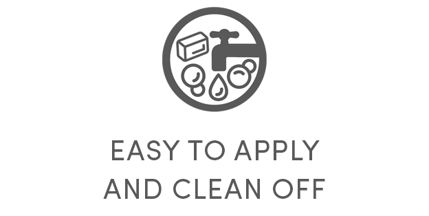 easy to apply and clean off icon