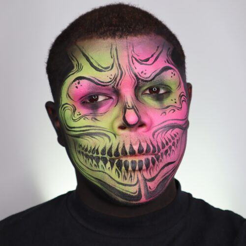 Neon Skull Makeup Look