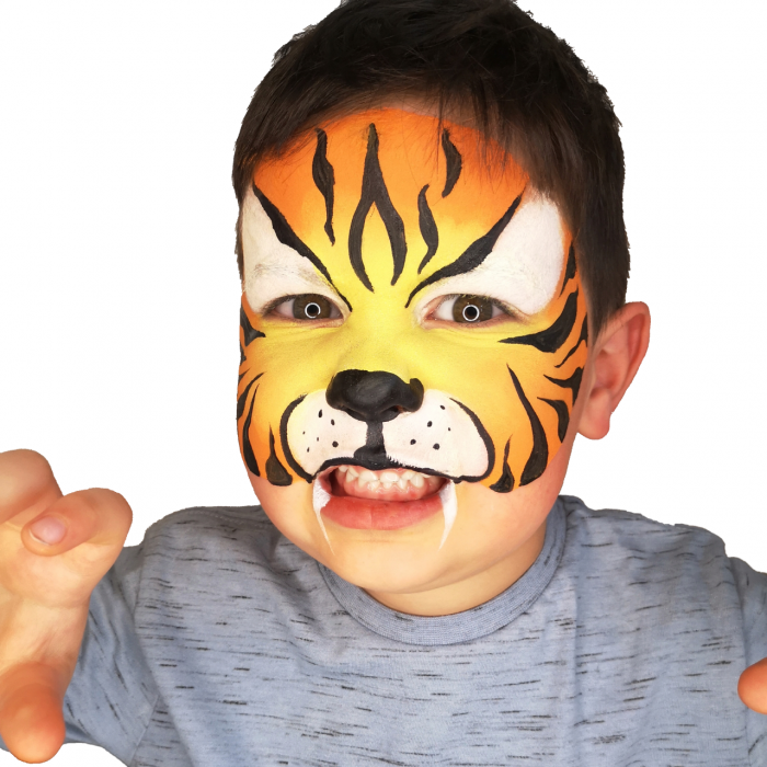 Easy Tiger Face Paint, 3-Step Guide