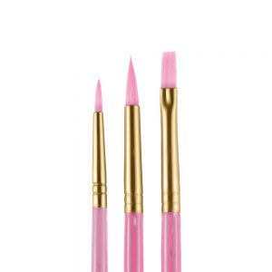 pink face painting brushes