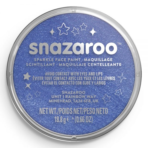 Snazaroo Sparkle Face Paint - Sparkle Blue, 18ml