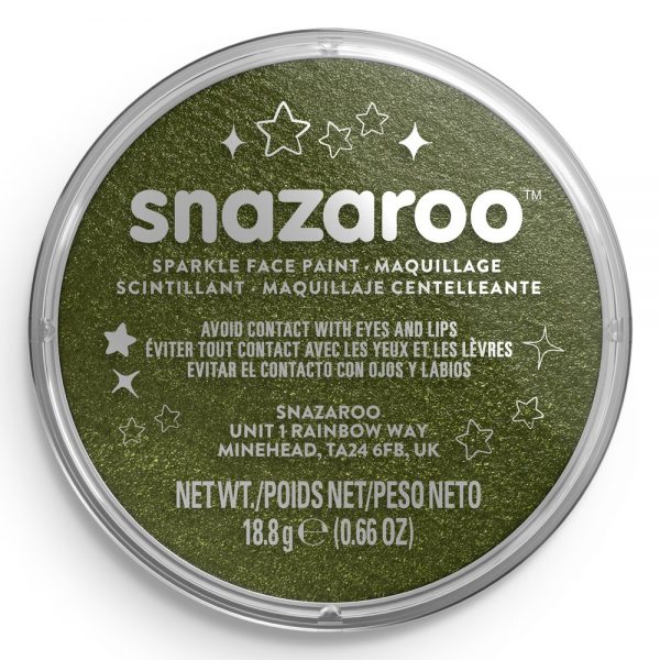 Snazaroo Sparkle Face Paint - Sparkle Green, 18ml