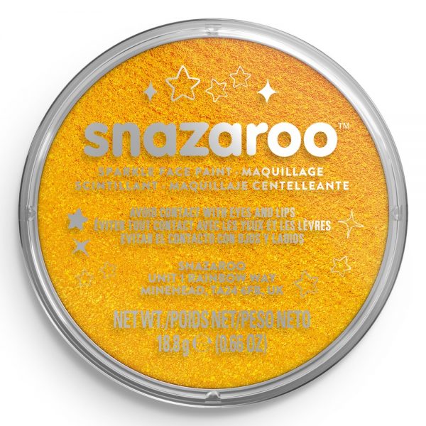 Snazaroo Sparkle Face Paint - Sparkle Yellow, 18ml