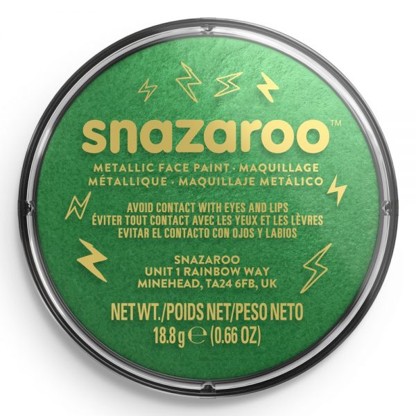 Snazaroo Metallic Face Paint - Electric Green, 18ml