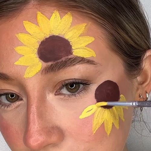 Sunny Sunflower Face Paint Tutorial