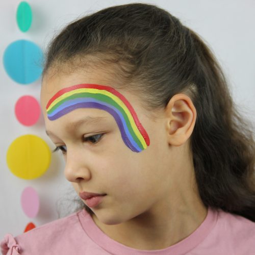 rainbow butterflyface paint design step 2