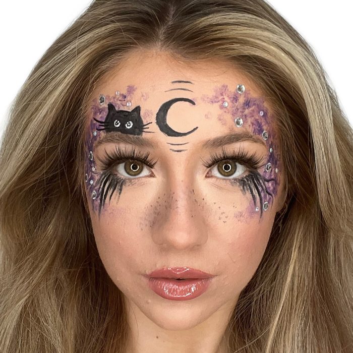 Black Cat Makeup Face Paint Look