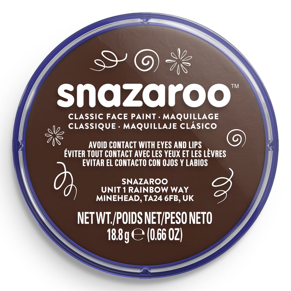 Snazaroo Classic Face Paint - Dark Brown, 18ml